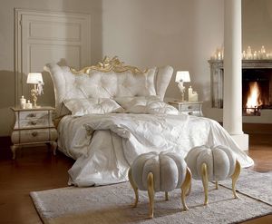 Matilde lit, Lit luxueux et lgant avec dtails en or blanchi