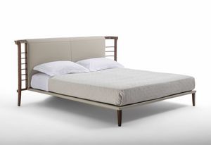 LE33 / LE33K Dolfin lit, Lit contemporain en bois, avec tte de lit en cuir