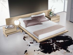 Lit Design 03 - Cindy LM11K Ash Live, Lit avec tte de lit et cadre de lit en bois