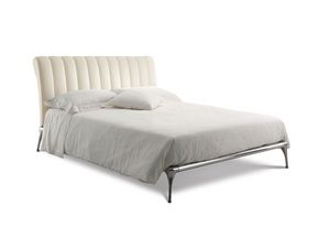 Iseo lit, Lit avec structure en aluminium, tte de lit capitonne avec le modle vertical