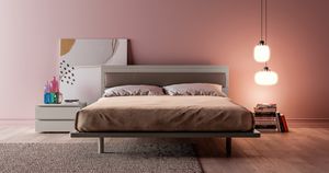 OLIMPIA, Lit double avec tte de lit en faux cuir