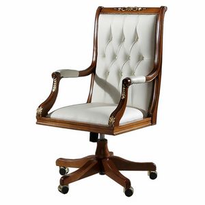 Fauteuil de bureau STL13, Chaise de bureau pivotante, dossier capitonn