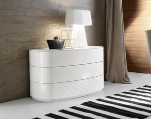 Atollo commode, Commode design avec 3 tiroirs, avec lignes courbes