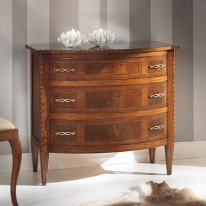 Dolce Casa ANTIQUA622, Commode  trois tiroirs avec faade profile