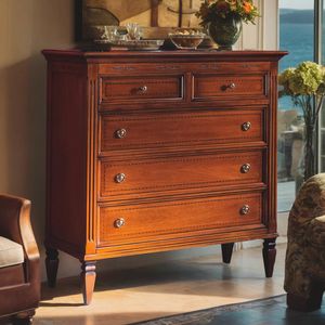 Glamour GLAMO805, Commode classique avec 3 grands et 2 petits tiroirs