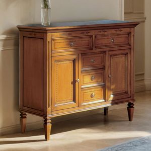 Glamour GLAMO806, Buffet avec deux portes et 5 tiroirs