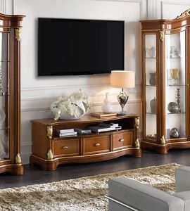 Brianza meuble tv 3 tiroirs, Meuble TV classique, design artisanal
