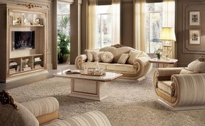 Cabinet Leonardo TV, Meuble de tlvision classique de salon dans un style classique