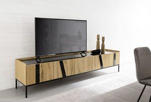 Elly meuble Tv, Basse armoire de porte tlvise, avec un design moderne