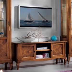 Style NOVITA-H5009, Meuble TV avec portes coulissantes et marqueterie