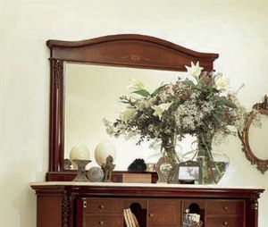 Gardenia miroir, Miroir rectangulaire en bois sculpt