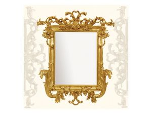 Wall Mirror art. 114, Miroir avec moulures en bois sculpt