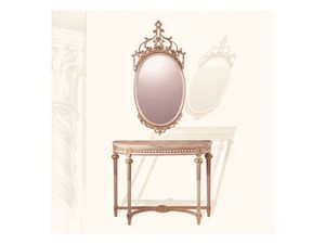 Wall Mirror art. 134, Miroir ovale avec moulure sculpte, de style Louis XVI