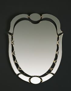 HF2007MI, Miroir ovale avec finitions dores