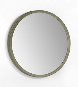 SP38 Globe miroir, Miroir circulaire recouvert de cuir