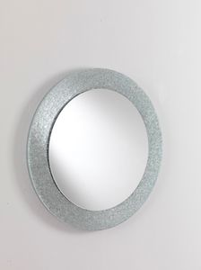 Specchio 01, Miroir rond avec cadre en verre, pour l'ameublement moderne