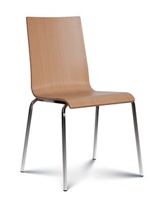 Caprice bois, Chaise empilable avec assise et dossier en bois