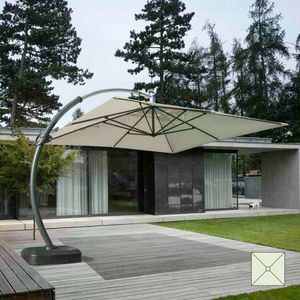 Grand jardin en aluminium bras parapluie Copenaghen - CO350POL, Parasol carr, solide et durable