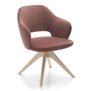 Vivian armchair, Fauteuil disponible avec diffrentes bases en bois