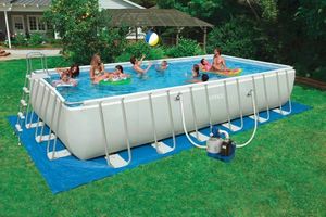 Piscine rectangulaire  l'extrieur du sol Intex  28352, Piscine au sol, pratique  assembler, avec chelle