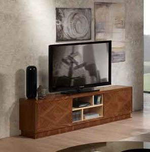 MB55 Desyo Meuble de TV, Meuble de tlvision en bois marquet, pour salons classiques