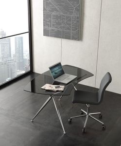 s04 asterix, Moderne bureau avec plateau en verre