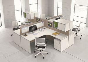 Atlante comp.14, Bureaux modulaires, avec divers accessoires, pour le bureau