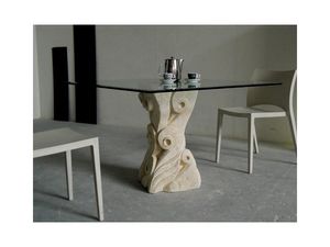 Apollo, Table avec base en pierre de Vicence sculpts  la main