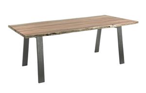 Table Aron 200X95, Table avec plateau en bois  bords irrguliers