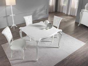 Chanel table carre, Table extensible carre en bois