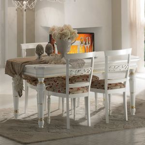 I Dogi di Venezia DOGI-E607L, Table rectangulaire extensible laque blanche