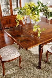 OLIMPIA B / Table rectangulaire, Table classique en bois sculpt, pour Dining Room