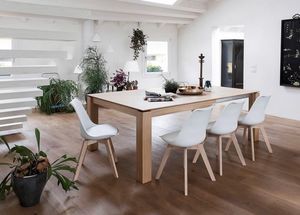 Santiago, Table moderne, en bois et extensible