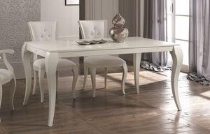 TA70 table, Table extensible laque blanche
