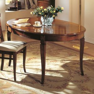 Table RAFFA522-A, Table ovale avec 2 rallonges, style traditionnel