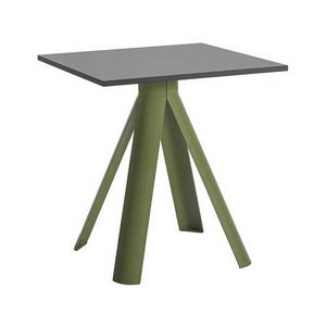 Onda Q, Table carre en mtal peint, plateau en stratifi