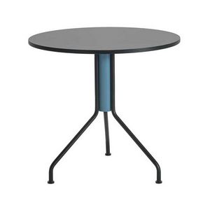 Aida T, Table avec plateau rond en stratifi