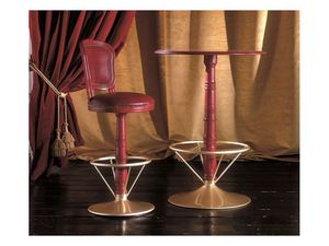 INES grand table de bar 8530T, Table ronde de haut, en htre, avec repose-pieds, classique