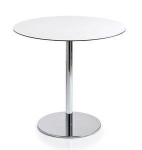 Intondo H73 R, Table basse ronde pour les bars, avec cadre en mtal et dessus en stratifi