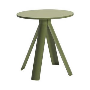 Onda T, Table en mtal peint, plateau rond en stratifi