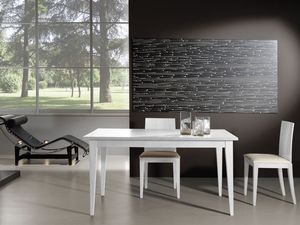 Complments Table 03, Table en bois Extensible, parfait pour le salon moderne