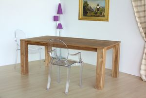 Table square, Table rectangulaire en bois de teck naturel
