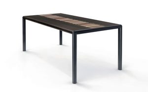 OLIMPO 1.8 BCWENGE, Table rectangulaire, haut weng, la structure en acier noir