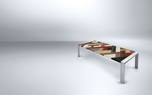PEGASO 2.5 PW45, Table rectangulaire avec cadre en mtal, plateau en bois, idal pour linaire salle  manger moderne