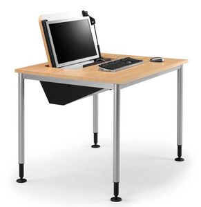 SYSTEM 789, Table avec pieds rglables stockage, PC rtractable