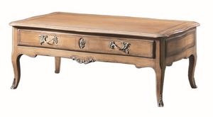 Alessio FA.0132, Table provenale avec un tiroir, embelli avec des petites dcorations florales, idal pour les environnements de style classique
