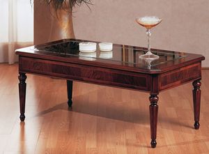 Art. 229, Table classique de caf, de luxe, avec plateau en verre, pour Villa