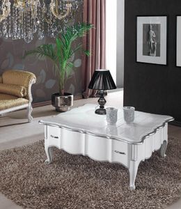 Art. 3222, Table basse carre laque blanche
