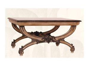 Coffe Table art. 308, Table basse avec plateau en bois sculpt  la main