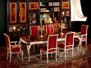 Display table 829, Table  manger en bois, style classique de luxe